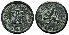 Philip III (1598-1621). 2 maravedis. 1598. Segovia. (Cal-176). (Jarabo-Sanahuja-C30). Ae. 3,62 g. Without mint nor value. Without assayer. Choice VF. ...