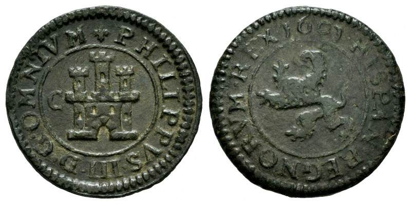 Philip III (1598-1621). 2 maravedis. 1602. Segovia. C. (Cal-183). (Jarabo-Sanahu...