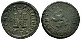 Philip III (1598-1621). 2 maravedis. 1602. Segovia. C. (Cal-183). (Jarabo-Sanahuja-C40). Ae. 2,93 g. Choice VF/VF. Est...25,00. 

Spanish Descriptio...
