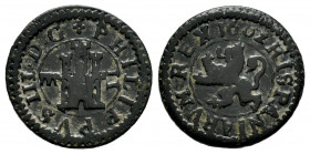 Philip III (1598-1621). 2 maravedis. 1602. Segovia. (Cal-184). (Jarabo-Sanahuja-D259). Ae. 1,92 g. Almost VF. Est...25,00. 

Spanish Description: Fe...