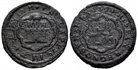 Philip III (1598-1621). 4 maravedis. 1599. Segovia. (Cal-248). (Jarabo-Sanahuja-C20). Ae. 6,15 g. Choice F. Est...18,00. 

Spanish Description: Feli...