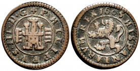Philip III (1598-1621). 4 maravedis. 1605. Segovia. (Cal-260). (Jarabo-Sanahuja-D243). Ae. 3,06 g. Almost VF. Est...18,00. 

Spanish Description: Fe...