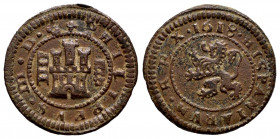 Philip III (1598-1621). 4 maravedis. 1618. Segovia. (Cal-271). (Jarabo-Sanahuja-D257). Ae. 2,99 g. Aqueduct right. Choice VF. Est...25,00. 

Spanish...