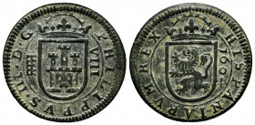 Philip III (1598-1621). 8 maravedis. 1604. Segovia. (Cal-326). (Jarabo-Sanahuja-D217). Ae. 5,66 g. Choice VF. Est...35,00. 

Spanish Description: Fe...