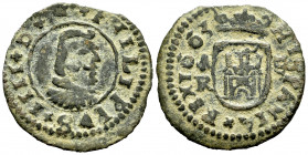 Philip IV (1621-1665). 4 maravedis. 1663. Coruña. R. (Cal-200). Ae. 0,97 g. Scarce. VF. Est...35,00. 

Spanish Description: Felipe IV (1621-1665). 4...