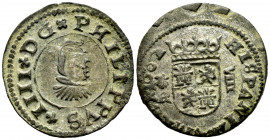 Philip IV (1621-1665). 8 maravedis. 1662. Coruña. R. (Cal-316). (Jarabo-Sanahuja-M123). Ae. 2,70 g. Displaced struck. Choice VF/VF. Est...30,00. 

S...