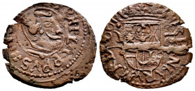Philip IV (1621-1665). 16 maravedis. 1661. Ae. 3,74 g. Contemporary counterfeit. Almost VF. Est...18,00. 

Spanish Description: Felipe IV (1621-1665...