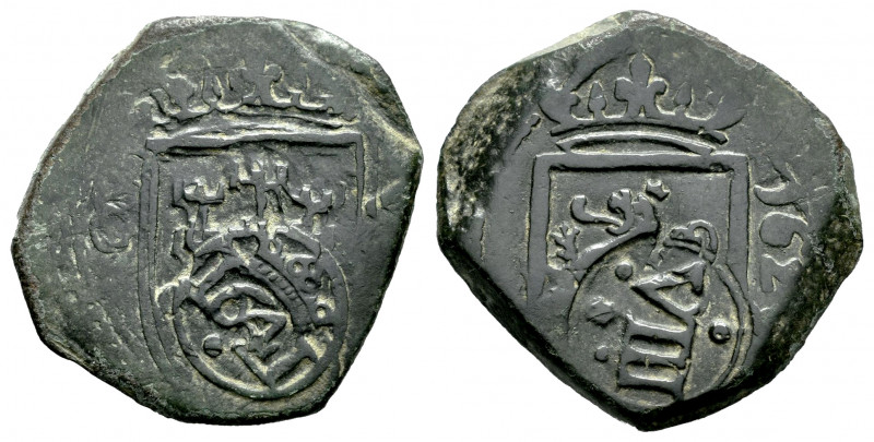Philip IV (1621-1665). 8 maravedis. 162.... Cuenca. (Cal-516). Ae. 2,65 g. Count...