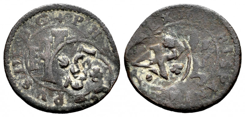 Philip IV (1621-1665). 4 maravedis. Segovia. (Cal-518). Ae. 2,65 g. Countermark ...