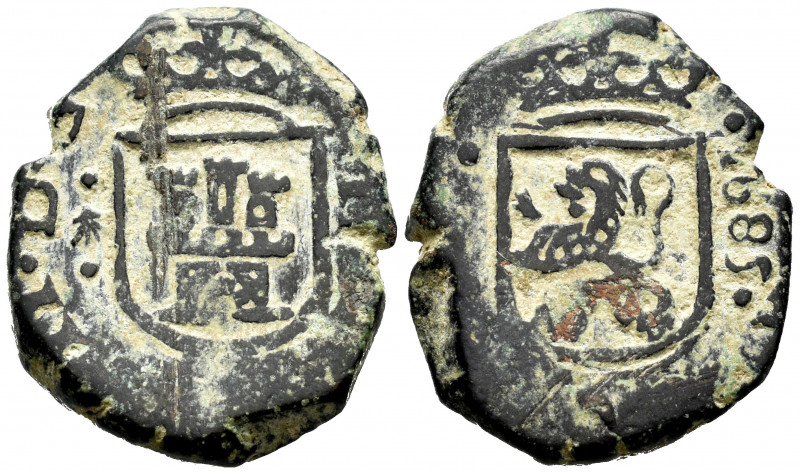 Charles II (1665-1700). 2 maravedis. 1685. Coruña. (Cal-56). (Jarabo-Sanahuja-N1...