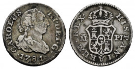 Charles III (1759-1788). 1/2 real. 1781. Madrid. PJ. (Cal-165). Ag. 1,31 g. Almost VF. Est...30,00. 

Spanish Description: Carlos III (1759-1788). 1...