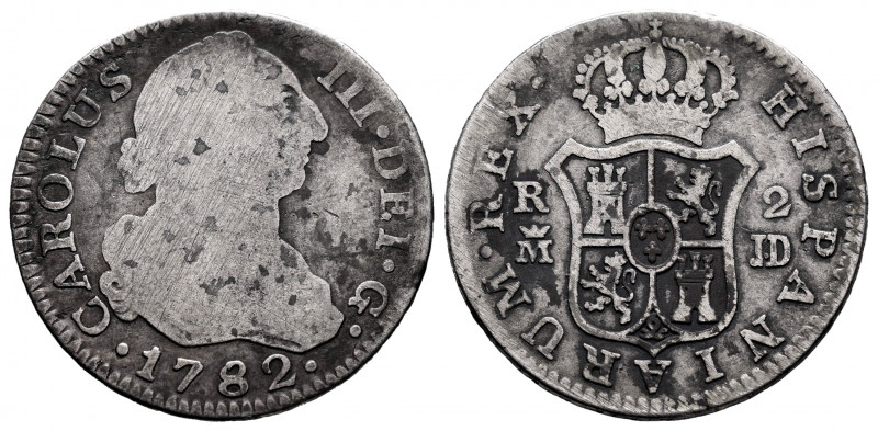 Charles III (1759-1788). 2 reales. 1782. Madrid. JD. (Cal-632). Ag. 5,34 g. F. E...