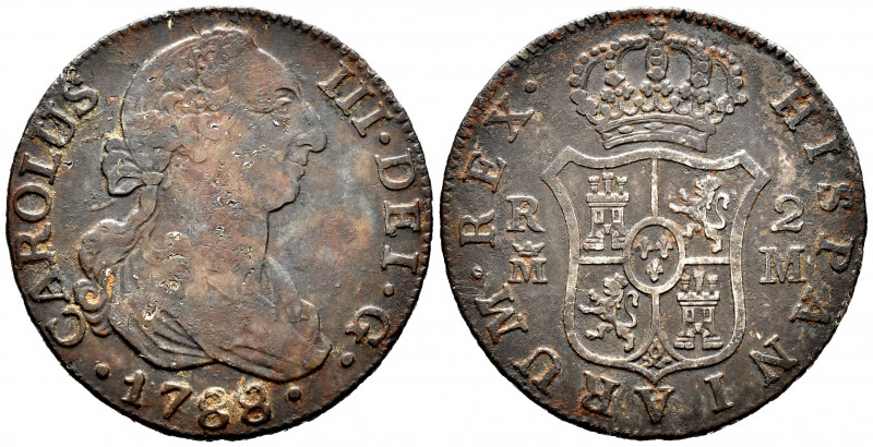 Charles III (1759-1788). 2 reales. 1788. Madrid. M. (Cal-640). Ag. 5,70 g. F. Es...