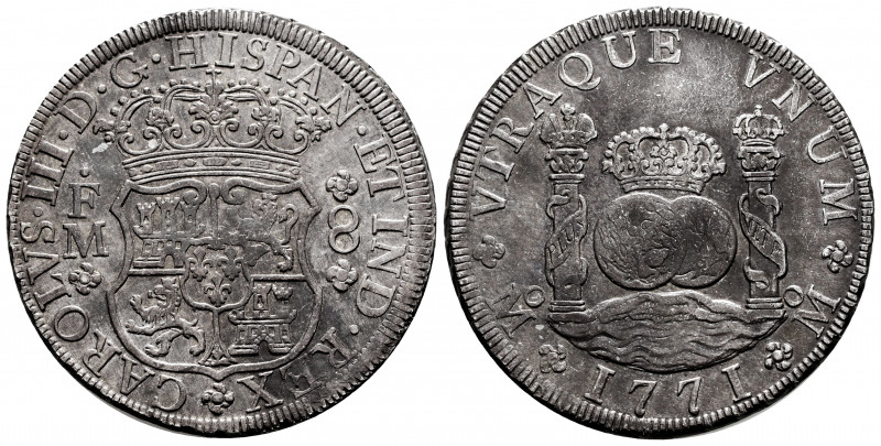 Charles III (1759-1788). 8 reales. 1771. México. FM. (Cal-1103). Ag. 26,87 g. Al...