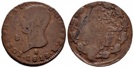 Joseph Napoleon (1808-1814). 8 maravedis. 1812. Segovia. (Cal-5). Ae. 11,52 g. Scarce. Choice F. Est...50,00. 

Spanish Description: José Napoleón (...