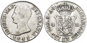 Joseph Napoleon (1808-1814). 4 reales. 1811. Madrid. AI. (Cal-15). Ag. 6,02 g. VF/Choice VF. Est...95,00. 

Spanish Description: José Napoleón (1808...