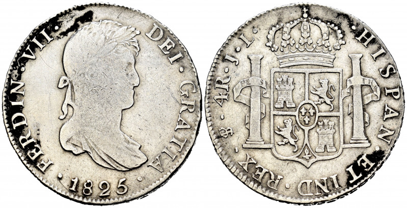 Ferdinand VII (1808-1833). 4 reales. 1825. Potosí. JL. (Cal-1110). Ag. 13,46 g. ...