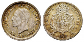 Alfonso XIII (1886-1931). 50 centimos. 1926. Madrid. PCS. (Cal-50). Ag. 2,53 g. AU. Est...20,00. 

Spanish Description: Alfonso XIII (1886-1931). 50...
