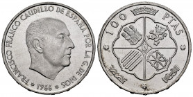 Estado Español (1936-1975). 100 pesetas. 1966*19-66. Madrid. (Cal-145). Ag. 18,98 g. Original luster. Mint state. Est...15,00. 

Spanish Description...