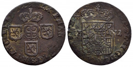Germany. Maximilian II. Liard. 1712. Namur. (Dav-626). (Jaeger-26). Ae. 3,05 g. Almost VF. Est...30,00. 

Spanish Description: Alemania. Maximilian ...