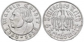 Germany. 5 reichsmark. 1933. München. D. (Km-80). (Jaeger-353). Ag. 13,90 g. Cleaned. Choice VF. Est...90,00. 

Spanish Description: Alemania. 5 rei...