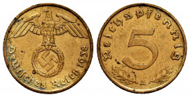 Germany. Third Reich. 5 reichspfennig. 1938. Berlin. A. (Km-91). 2,69 g. XF. Est...10,00. 

Spanish Description: Alemania. Third Reich. 5 reichspfen...