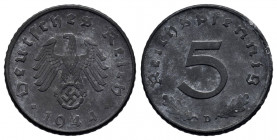 Germany. Third Reich. 5 reichspfennig. 1943. München. D. (Km-100). 2,49 g. AU. Est...10,00. 

Spanish Description: Alemania. Third Reich. 5 reichspf...