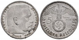 Germany. Third Reich. 5 reichsmark. 1939. Wien. B. (Km-94). Ag. 13,86 g. Almost XF. Est...15,00. 

Spanish Description: Alemania. Third Reich. 5 rei...
