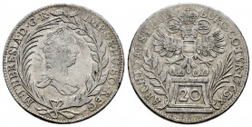 Austria. Maria Theresa. 20 kreuzer. 1763. (Km-1841). Ag. 6,51 g. Almost VF. Est...35,00. 

Spanish Description: Austria. María Teresa. 20 kreuzer. 1...