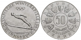 Austria. 50 schilling. 1964. (Km-2896). Ag. 20,05 g. Winter olympics. Minor marks on obverse. Almost MS. Est...25,00. 

Spanish Description: Austria...