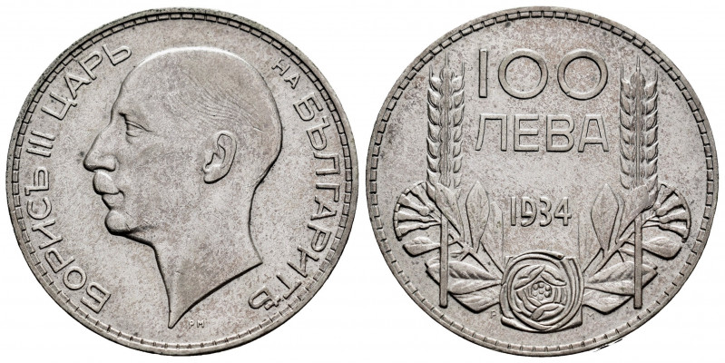Bulgaria. Boris III. 100 leva. 1934. (Km-45). Ag. 20,00 g. Choice VF. Est...25,0...