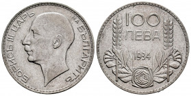 Bulgaria. Boris III. 100 leva. 1934. (Km-45). Ag. 20,00 g. Choice VF. Est...25,00. 

Spanish Description: Bulgaria. Boris III. 100 leva. 1934. (Km-4...