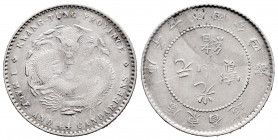 China. 20 cents. 1890. Kwang-Tung. (Y-201). Ag. 5,38 g. VF. Est...40,00. 

Spanish Description: China. 20 cents. 1890. Kwang-Tung. (Y-201). Ag. 5,38...