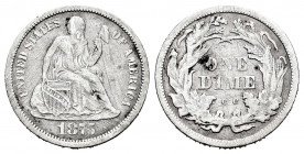 United States. 1 dime. 1875. Carson City. CC. (Km-A92). Ag. 2,46 g. Hairlines. Scarce. Choice F. Est...40,00. 

Spanish Description: Estados Unidos....