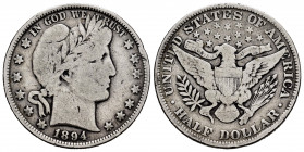 United States. Half dollar. 1894. Philadelphia. (Km-116). Ag. 12,05 g. F. Est...25,00. 

Spanish Description: Estados Unidos. 1/2 dollar. 1894. Phil...