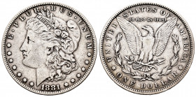 United States. 1 dollar. 1881. Philadelphia. (Km-110). Ag. 26,50 g. Almost VF. Est...25,00. 

Spanish Description: Estados Unidos. 1 dollar. 1881. P...
