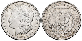 United States. 1 dollar. 1921. San Francisco. S. (Km-110). Ag. 26,67 g. Almost VF/VF. Est...25,00. 

Spanish Description: Estados Unidos. 1 dollar. ...