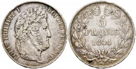 France. Louis Philippe I. 5 francs. 1844. Lille. W. (Km-749.13). (Gad-678). Ag. 24,83 g. Minor nicks on edge. VF. Est...25,00. 

Spanish Description...