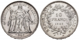 France. 10 francs. 1968. Paris. (Km-932). Ag. 25,01 g. AU. Est...35,00. 

Spanish Description: Francia. 10 francs. 1968. París. (Km-932). Ag. 25,01 ...