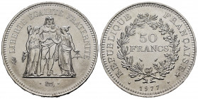 France. 50 francs. 1977. Paris. (Km-441.1). Ag. 29,93 g. Mint state. Est...40,00. 

Spanish Description: Francia. 50 francs. 1977. París. (Km-441.1)...