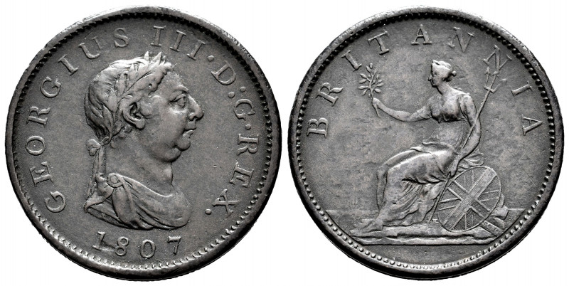 Great Britain. George III. 1 penny. (Km-663). (S-3781). Ae. 18,55 g. VF. Est...2...