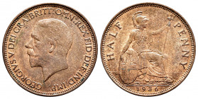 Great Britain. George V. 1/2 penny. 1936. London. (Km-837). Ae. 5,74 g. Almost XF. Est...30,00. 

Spanish Description: Gran Bretaña. George V. 1/2 p...