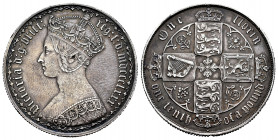 Great Britain. Victoria Queen. 1 florin. 1853. (Km-746.1). Ag. 11,27 g. Scarce. Choice VF/Almost XF. Est...35,00. 

Spanish Description: Gran Bretañ...