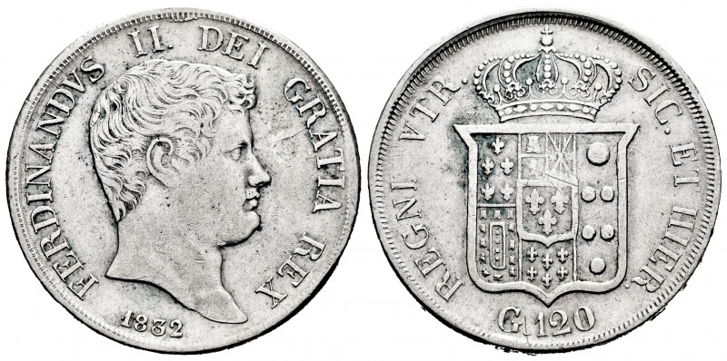Italy. Kingdom of the two Sicilies. Ferdinando II. Piastra (120 grana). 1832. Si...