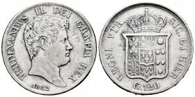 Italy. Kingdom of the two Sicilies. Ferdinando II. Piastra (120 grana). 1832. Sicilia. (Km-309). (Pagani-190). (Mont-737). Ag. 27,40 g. VF. Est...60,0...