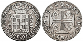Portugal. D. Joao, Príncipe Regente (1799-1816). 400 reis. 1800. Lisbon. (Gomes-22.02). (Km-288). Ag. 13,91 g. VF. Est...65,00. 

Spanish Descriptio...