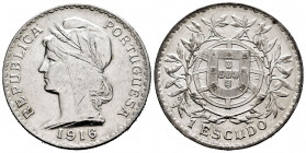 Portugal. 1 escudo. 1916. (Km-564). (Gomes-23.02). Ag. 24,92 g. Minor nicks on edge. XF. Est...35,00. 

Spanish Description: Portugal. 1 escudo. 191...