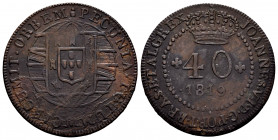 Santo Tomé y Príncipe. D. Joao VI (1816-1826). 40 reis. 1819. B. (Gomes-02.02). Ae. 5,65 g. Almost VF/VF. Est...60,00. 

Spanish Description: Santo ...
