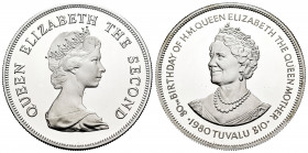 Tuvalu. Elizabeth II. 10 dollars. 1980. (Km-11). Ag. 35,58 g. 80th Birthday of the Queen Mother. PR. Est...30,00. 

Spanish Description: Tuvalu. Eli...