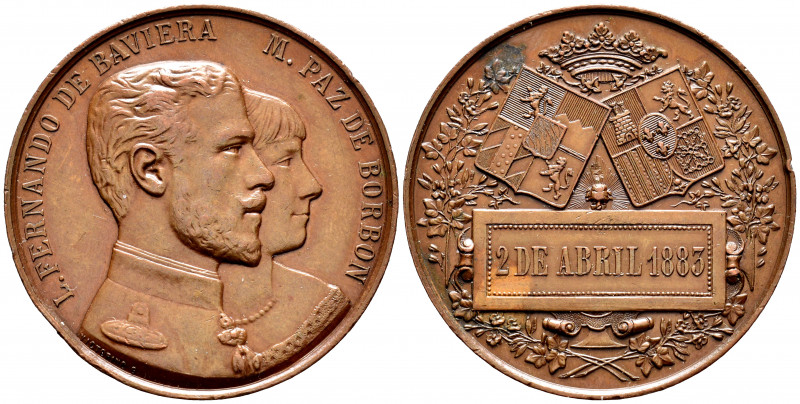 Alfonso XII (1874-1885). Medal. 1883. (Vives-512). Anv.: Victorino G. . Ae. 28,5...
